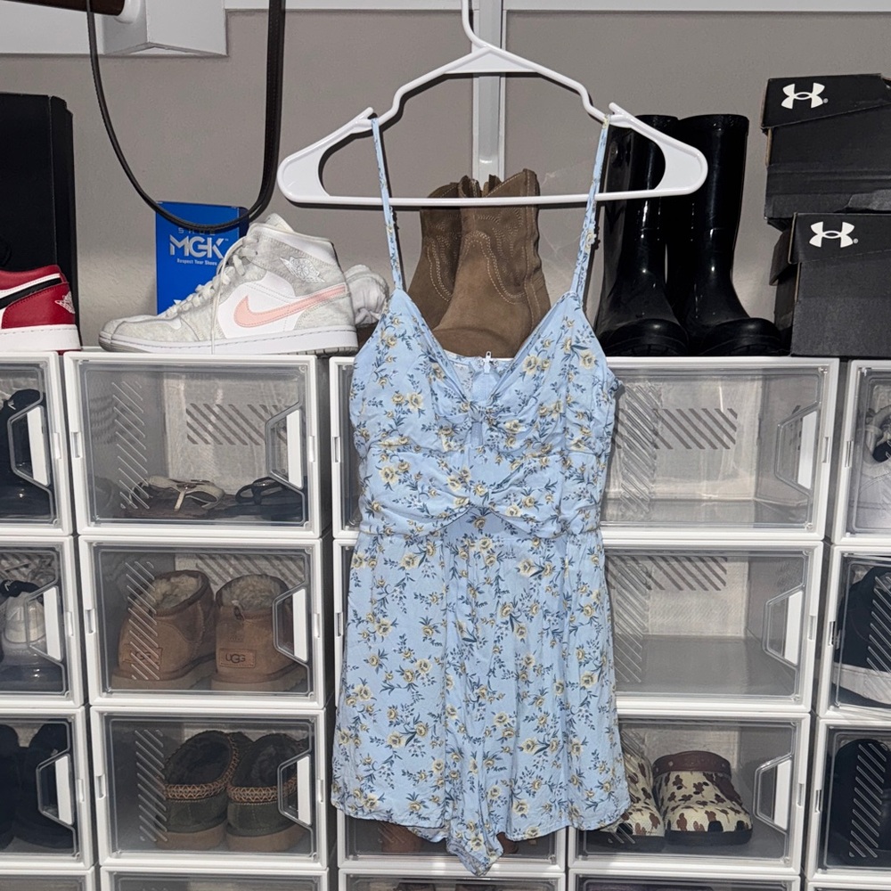 Trixxi Light Blue Floral Romper
